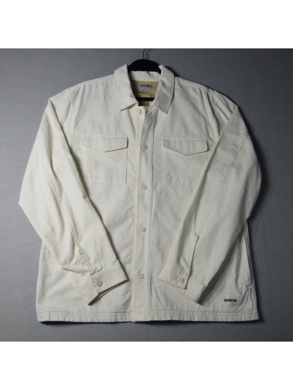 NWT Hurley Lido Cord Overshirt LS Men's M Barely Bone